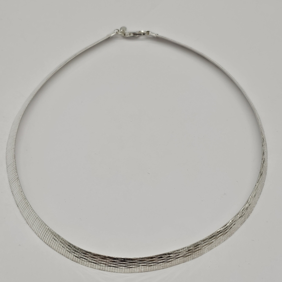950 Sterling Silver Necklace 16" Milor ITALY Ultra Fine Reversible Diamond Cut - Picture 3 of 8